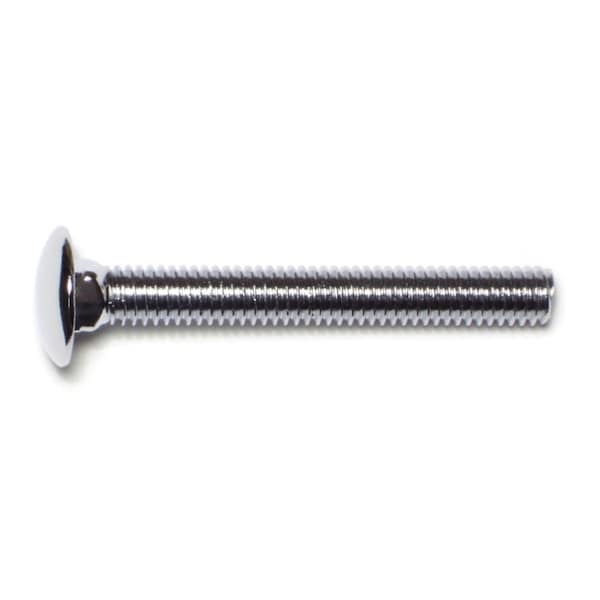 Midwest Fastener Carriage Bolt, Square Neck, 18 (Coarse), 2-1/2 in L, Steel, Chrome, 5 PK 74131 - main